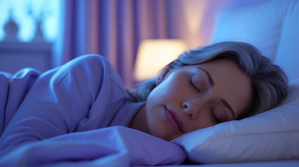 mulher dormindo tranquila e fresca durante a noite