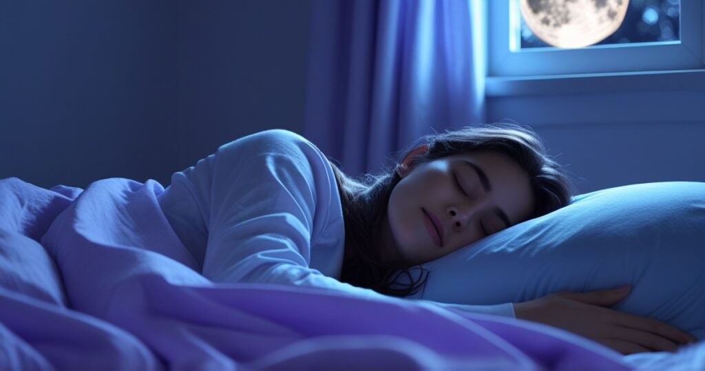 pessoa dormindo fresca e confortável na cama